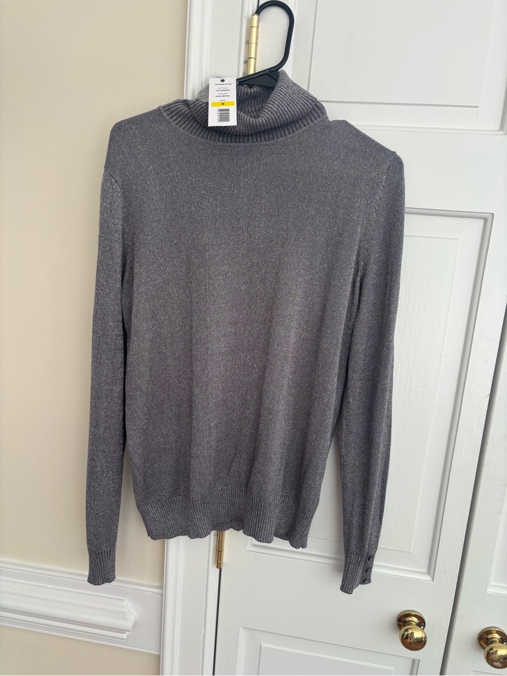 Joseph A Gray Metallic Turtleneck Sweater